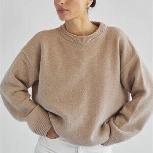 Almina Concept Classic Women's Sweater- Dark Oatmeal